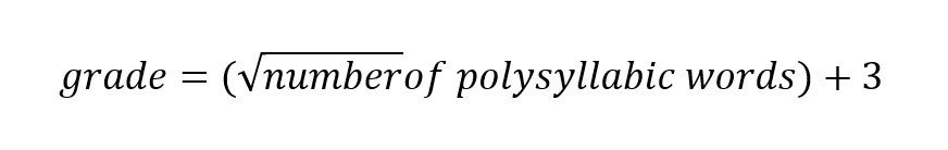 Graphic equation for readability