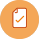 Icon of a document with a checkmark