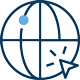 Icon of a moues clicking on a globe