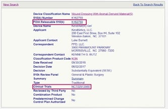 FDA search database 2