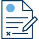 Icon of a pencil signing a document