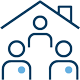 Icon of three people in a house