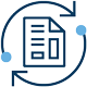 Icon of a document with revolving arrows around it