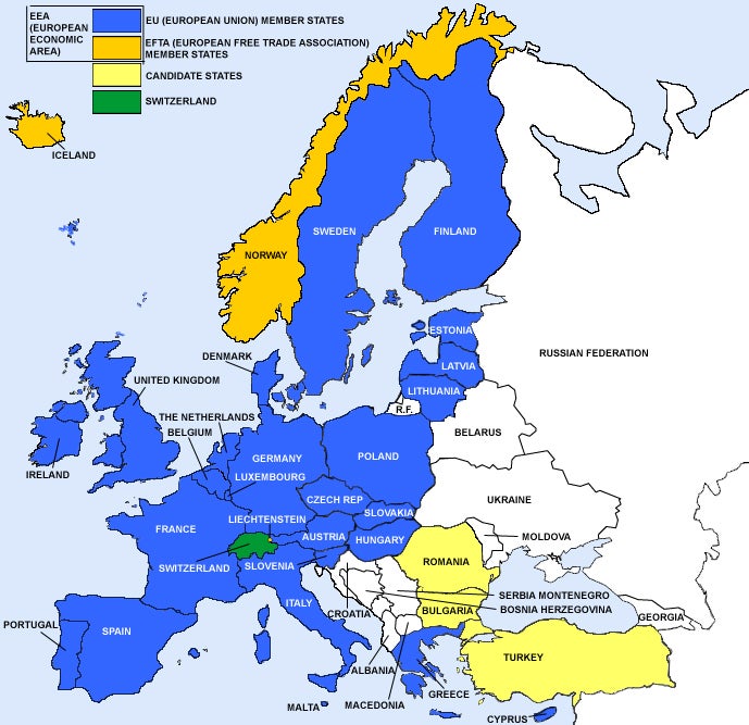 The European Union comprises 28 countries that require CE Marking. Three additional countries (Norway, Iceland, Liechtenstein), although not officially part of the European Union, are signatories to the European Economic Area (EEA). Switzerland is not an EU member nor a signatory to the EEA, but they have transposed the Medical Devices Directives into their national law and these countries require CE Marking.