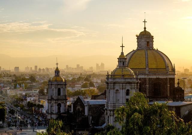 Basilica Guadalupe Mexico City skyline