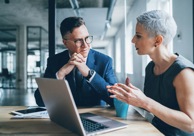Business coworkers working together in an office