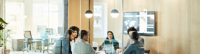 Group of people meeting in a conference room