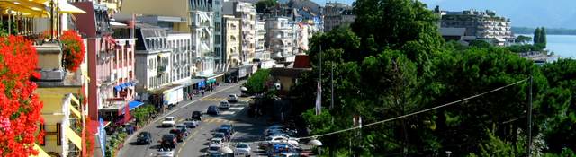 View of Swiss city streets during the day