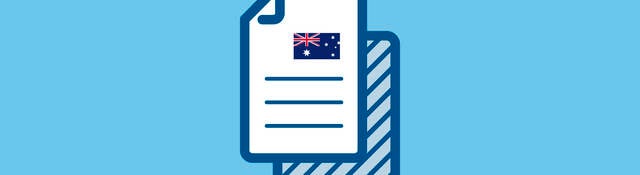 Document with an Australian flag