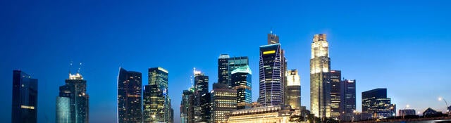 Singapore skyline at night