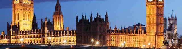 House of Parliament in London at night