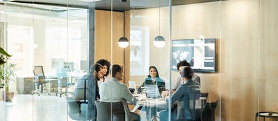 Group of people meeting in a conference room