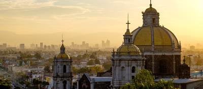 Basilica Guadalupe Mexico City skyline