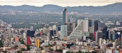 Overhead view of a Mexican city