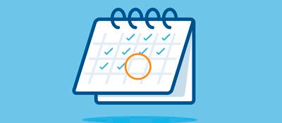 Calendar with deadline circled