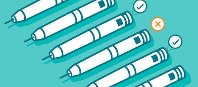 Icon showing different syringes. One has an 
