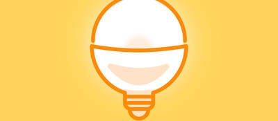 Drawing of a lightbulb on a yellow background