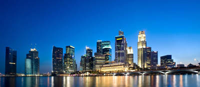 Singapore skyline at night