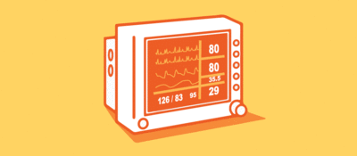 Drawing of monitor in a hospital