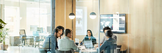 Group of people meeting in a conference room