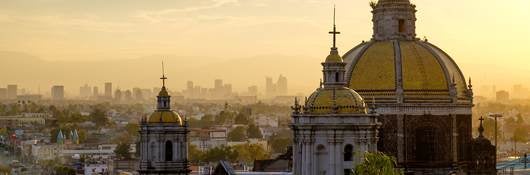 Basilica Guadalupe Mexico City skyline