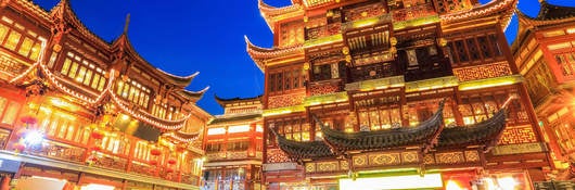 Temple in China at night