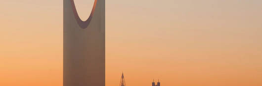 Saudi Arabian skyline at dusk