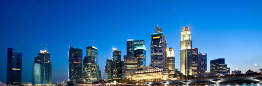 Singapore skyline at night