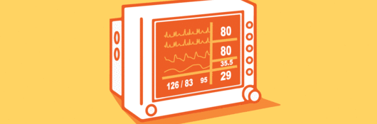 Drawing of monitor in a hospital