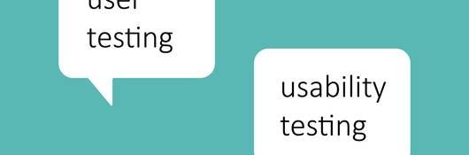 Thought bubbles containing user testing and usability testing text