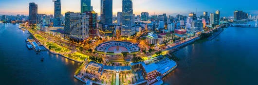 Ho Chi Minh city skyline at dusk