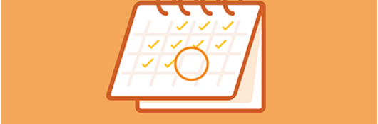 Icon of a date circled on a calendar