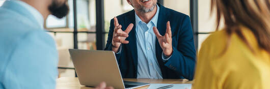 Business colleagues listening during a consultation