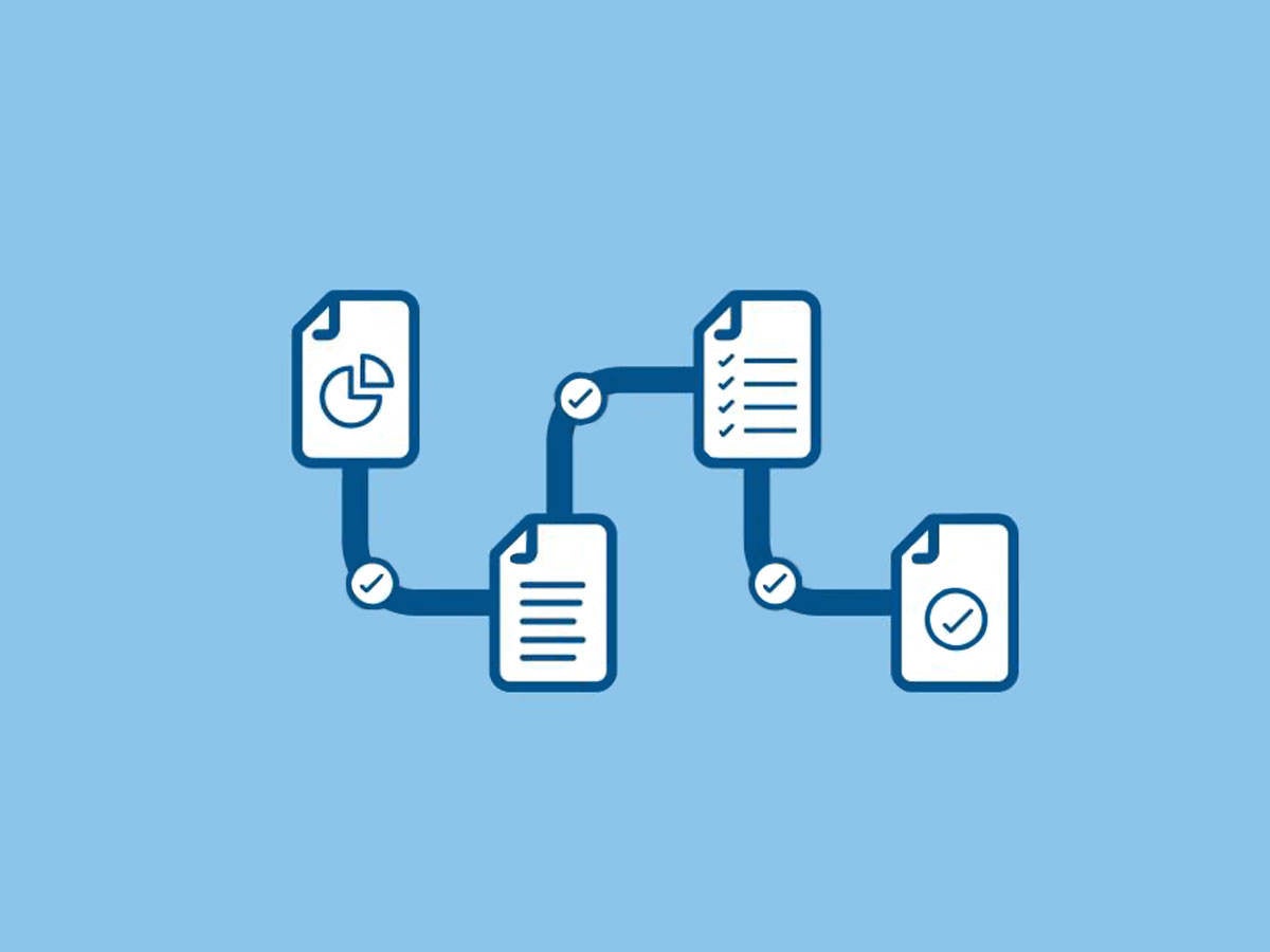Icon depiction of a process flow