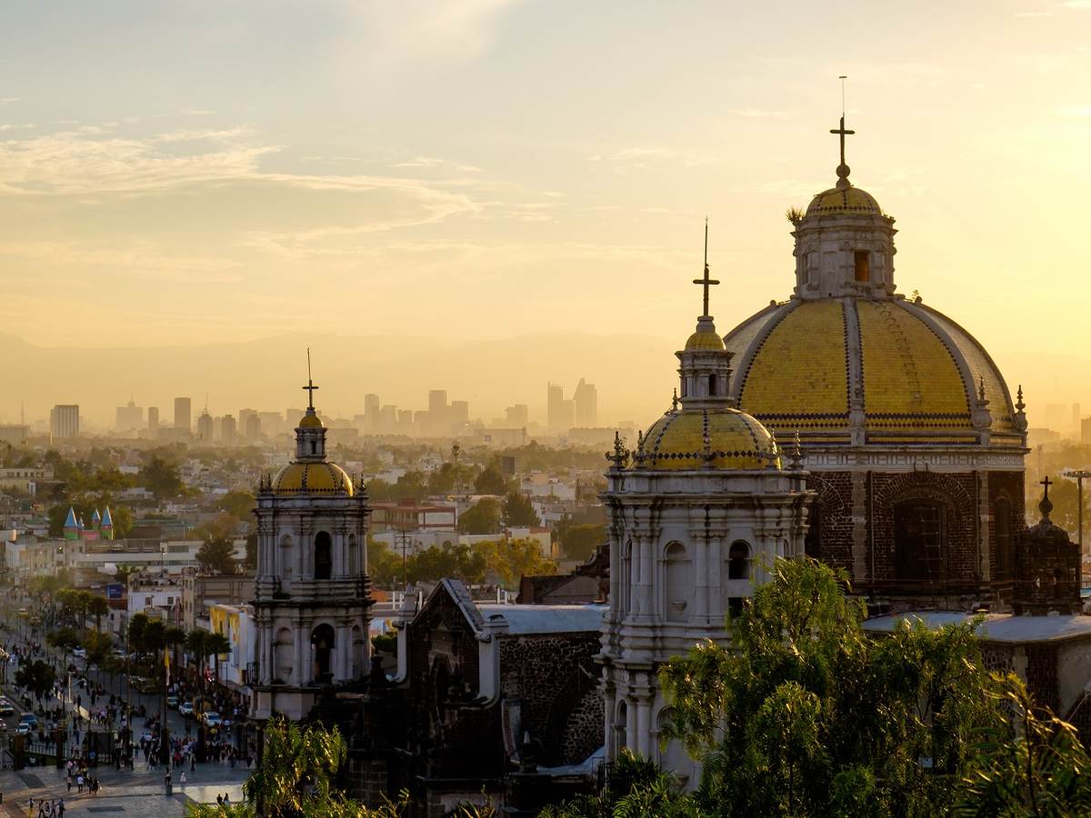 Basilica Guadalupe Mexico City skyline