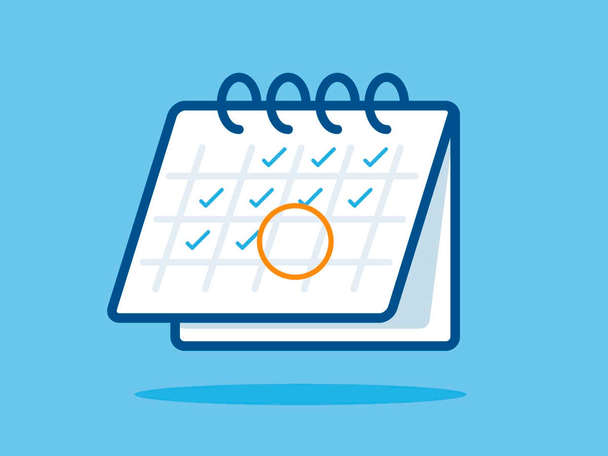 Calendar with deadline circled