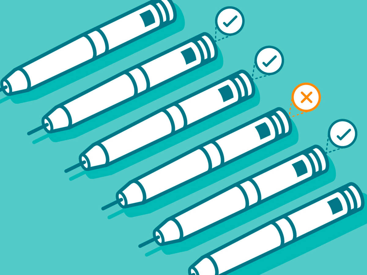 Icon showing different syringes. One has an 