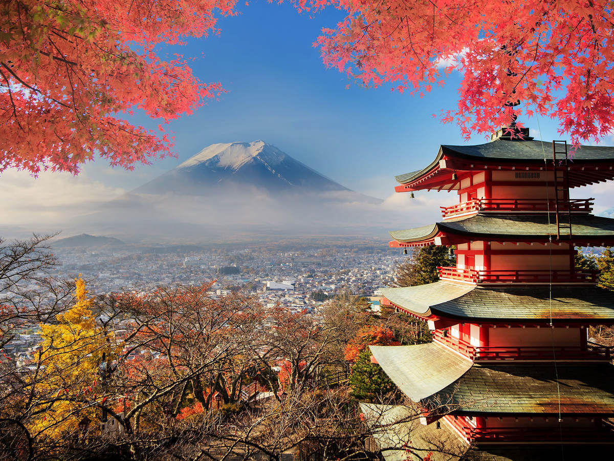 Japan with Mt. Fuji in the background