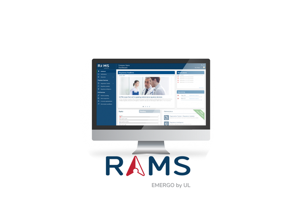 RAMS dashboard on a computer monitor