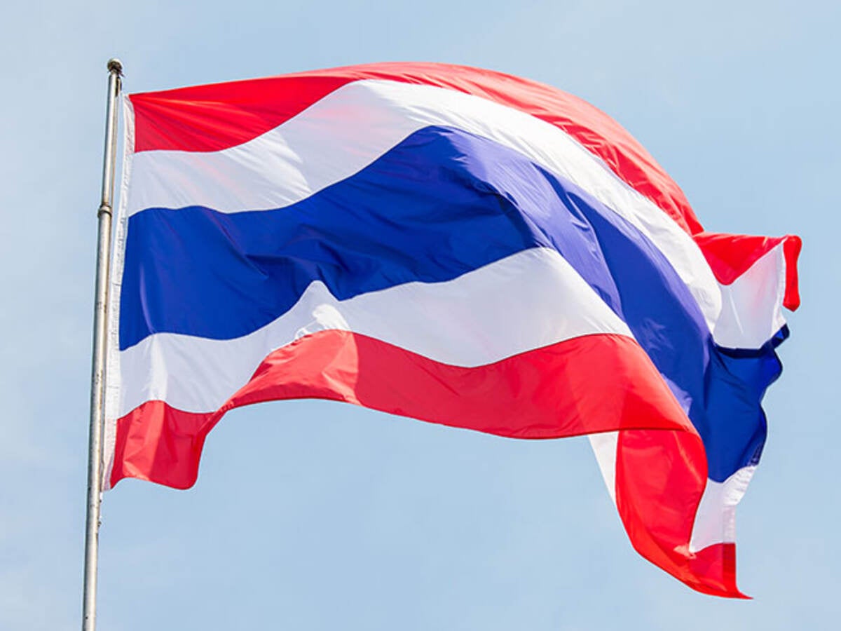 Flag of Thailand waving in the wind