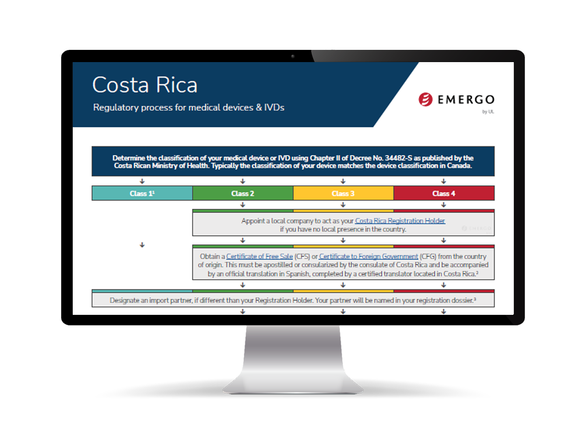 Costa Rica process chart on a monitor