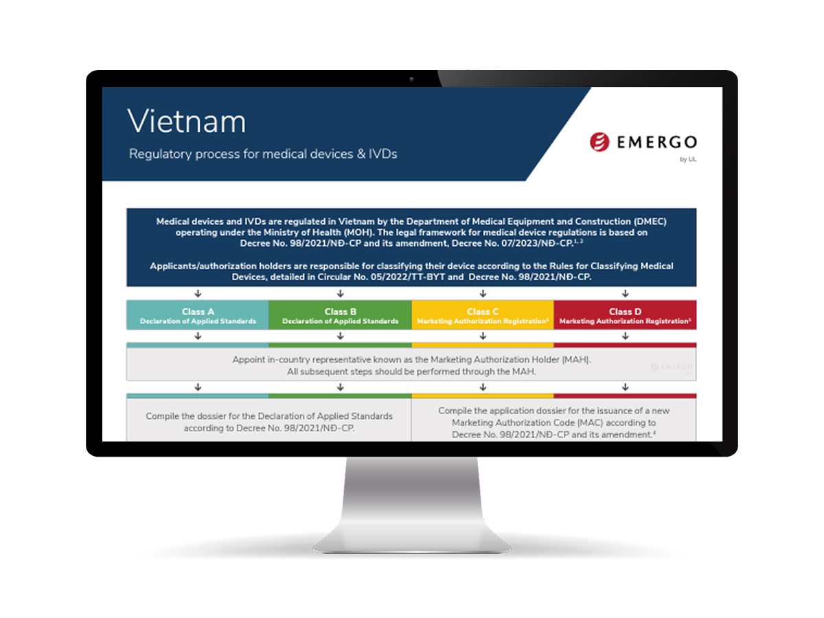 Vietnam process chart on a monitor