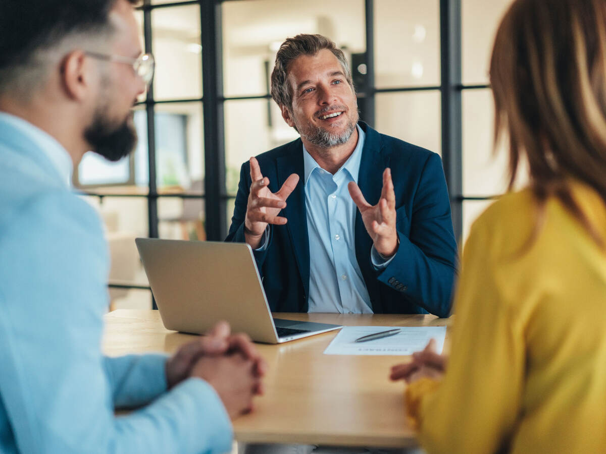 Business colleagues listening during a consultation