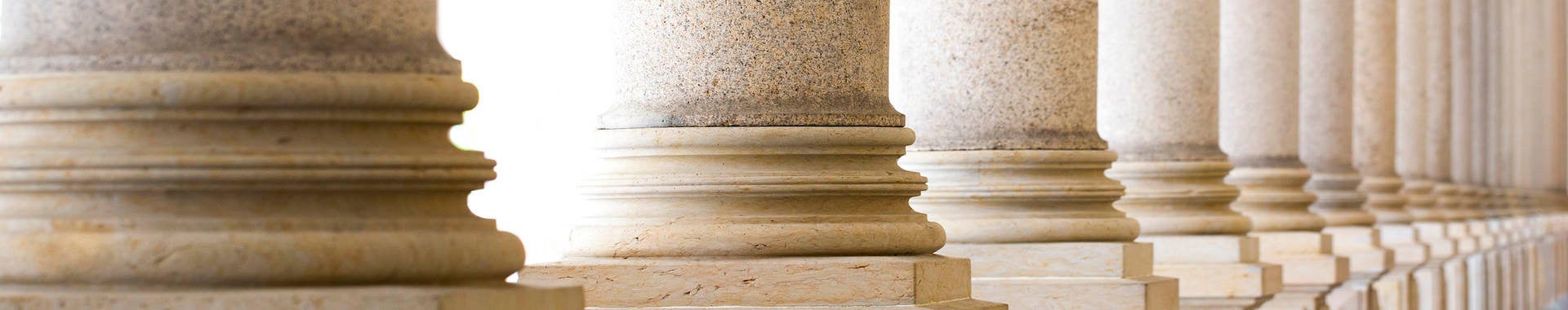 close up view of row of columns 