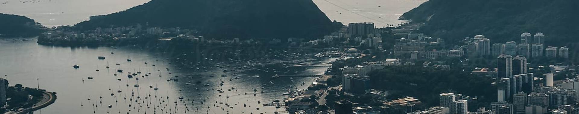 Overhead view of a Brazilian city bay