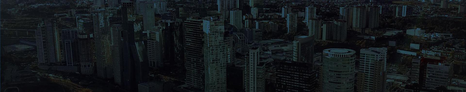 Aeriel view of city skyline