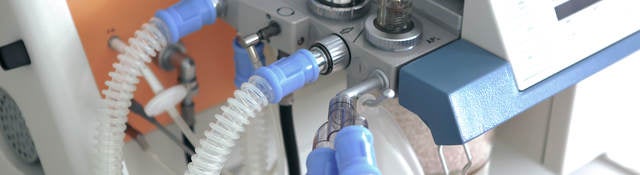 Image Of Medical Ventilator. Hospital Respiratory Ventilation. Patient Life Saving Machine