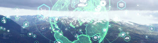 graphic depicting a digital world
