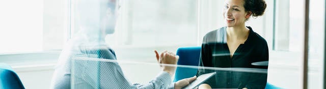 Person consulting someone else