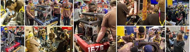 Collage of people in robotics working